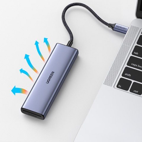 6w1 HUB Adapter USB-C - HDMI / USB-A / czytnik kart SD TF - szary UGREEN