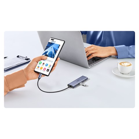 6w1 HUB Adapter USB-C - HDMI / USB-A / czytnik kart SD TF - szary UGREEN