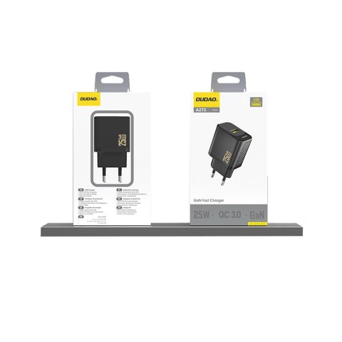 Ładowarka sieciowa GaN 25W USB-A - czarna DUDAO