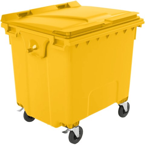 Kontener pojemnik na odpady śmieci komunalne PZH EN 840-2 DIN 1100L - żółty