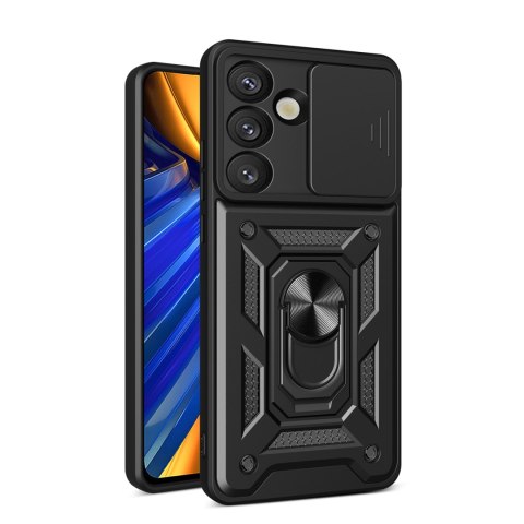 Pancerne etui z podstawką osłoną aparatu na Realme GT 7 Pro 5G Hybrid Armor Camshield - czarne