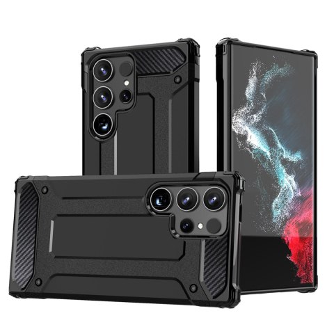 Pancerne hybrydowe etui na Xiaomi Redmi 14C Hybrid Armor - czarne HURTEL