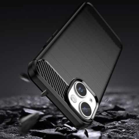 Etui elastyczny żelowy pokrowiec na tył plecki do iPhone 14 Plus Carbon Case - czarny