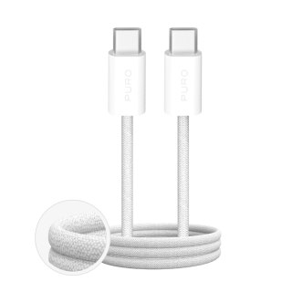 Kabel przewód USB-C w oplocie Fabrik 4 240W 1m - biały PURO