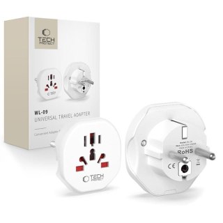 Przejściówka adapter podróżny UK/US/AU/FI/CN-1/CN-2 do EU - biały Tech-Protect
