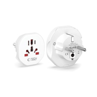 Przejściówka adapter podróżny UK/US/AU/FI/CN-1/CN-2 do EU - biały Tech-Protect