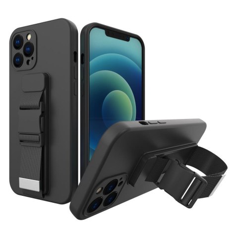 Silikonowe etui ze smyczą paskiem do Xiaomi Poco M4 Pro 5G Rope Case - czarny HURTEL