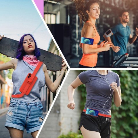 Silikonowe etui ze smyczą paskiem do Xiaomi Redmi Note 11 Pro Rope Case - czarny HURTEL