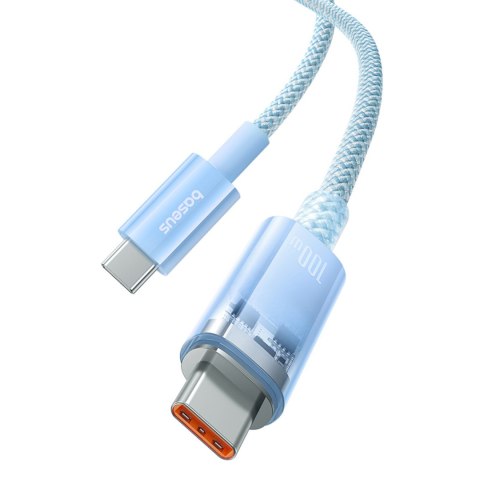 Kabel przewód Explorer z czujnikiem temperatury USB-C 100W 1m - niebieski BASEUS