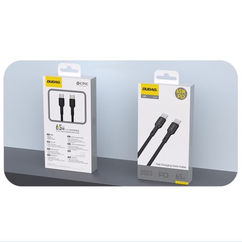 Kabel przewód USB-C 65W 1m - czarny DUDAO