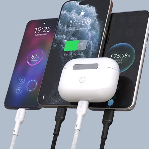 Kabel przewód USB-C 65W 1m - czarny DUDAO