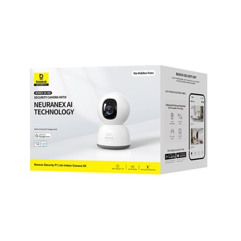 Kamera wewnętrzna Security P1 Lite do monitoringu microSD Wi-Fi 2K - biała BASEUS