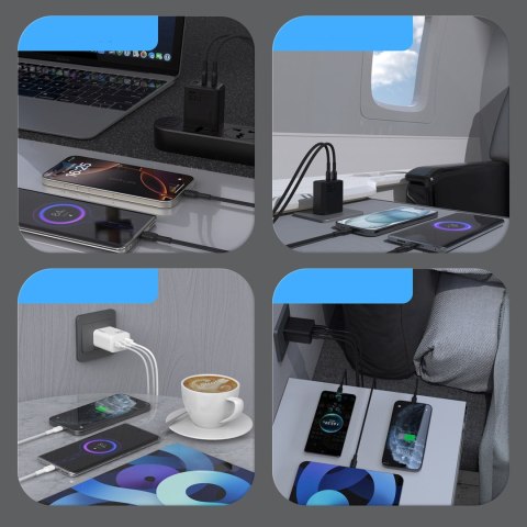 Ładowarka sieciowa A29 GaN USB-C USB-A 65W - czarna DUDAO