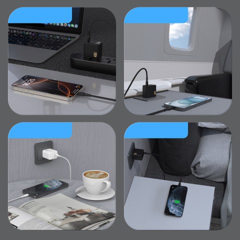 Ładowarka sieciowa GaN z kablem USB-C 45W - czarna DUDAO