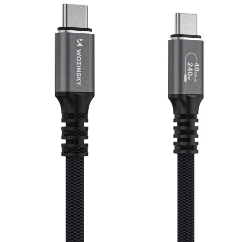 Kabel przewód Thunderbolt 4 USB-C 240W 4K 1m - czarny WOZINSKY