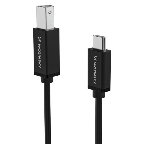 Kabel przewód do drukarki skanera USB-B - USB-C 1m - czarny WOZINSKY