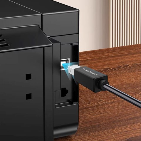 Kabel przewód do drukarki skanera USB-B - USB-C 1m - czarny WOZINSKY