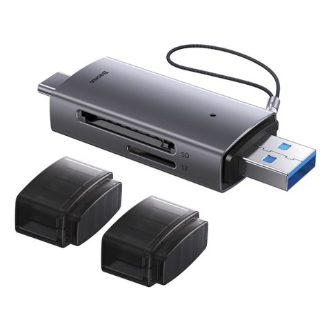Czytnik kart pamięci SD TF USB-A USB-C - szary BASEUS