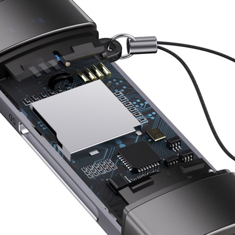Czytnik kart pamięci SD TF USB-A USB-C - szary BASEUS