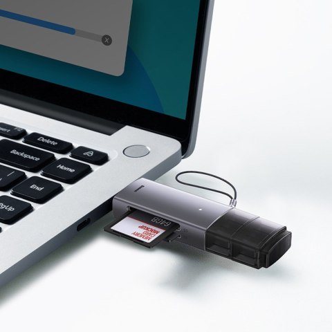 Czytnik kart pamięci SD TF USB-A USB-C - szary BASEUS