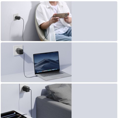 Ładowarka sieciowa 2x USB-C EU 45W - czarna JOYROOM