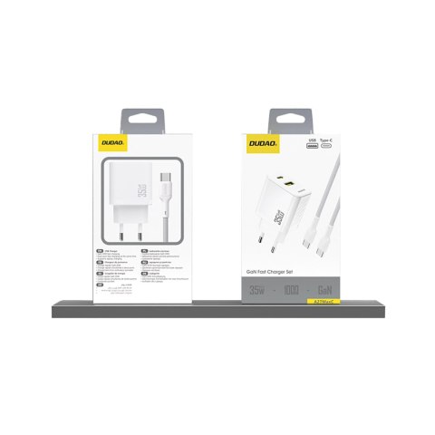 Ładowarka sieciowa A27 MaxC USB-C USB-A GaN 35W - biała DUDAO