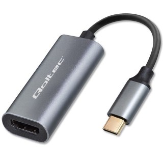 Adapter aluminiowa przejściówka USB-C na HDMI 4K | 60Hz | 32AWG Qoltec