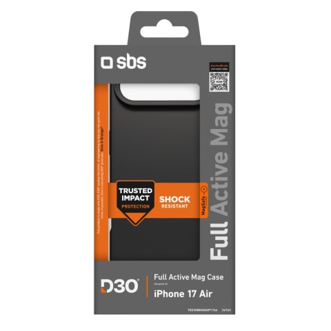 Etui case na iPhone 17 Air z technologią D3O Full Active Mag - czarne SBS