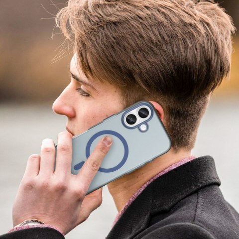 Etui case na iPhone 17 Magnetic Abrasive MagSafe - matowe niebieskie HURTEL