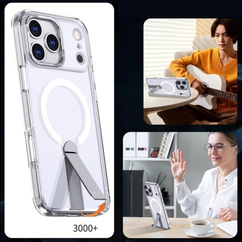 Etui ochronne na Samsung Galaxy S25 FE z podstawką Hybrid Armor X MagSafe - przezroczyste