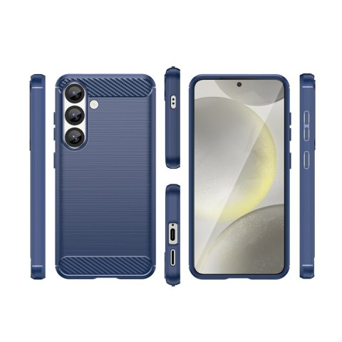 Etui silikonowe na Samsung Galaxy S25 Edge Carbon Case - niebieskie HURTEL