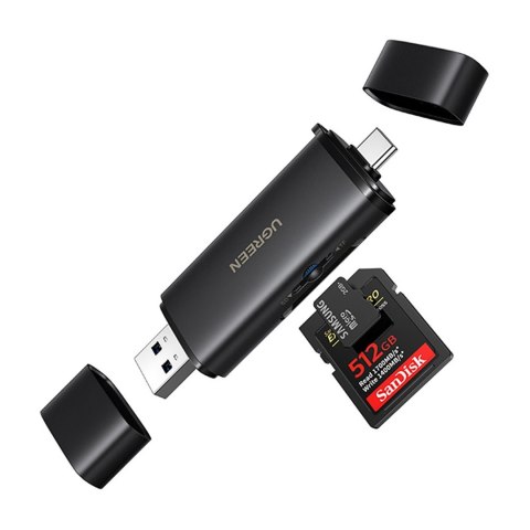Czytnik kart pamięci 2w1 SD microSD USB-C USB-A UHS-II - czarny UGREEN