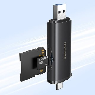 Czytnik kart pamięci 2w1 SD microSD USB-C USB-A UHS-II - czarny UGREEN