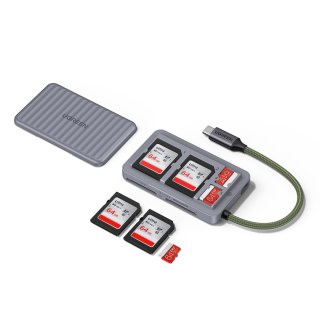 Czytnik kart pamięci SD microSD USB-C - szary UGREEN
