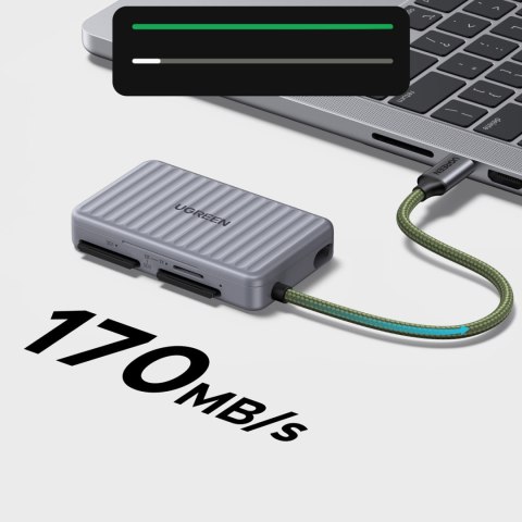 Czytnik kart pamięci SD microSD USB-C - szary UGREEN