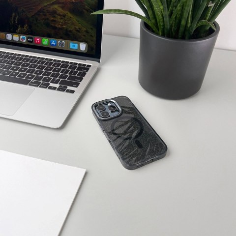 Etui brokatowe na iPhone 17 MagSafe Glitter Case - czarne