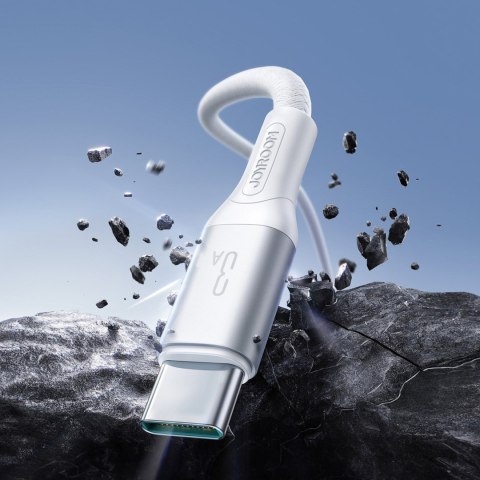 Kabel przewód S-A28 z oplotem USB-A - USB-C 3A 1m - biały JOYROOM