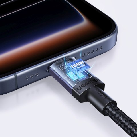 Kabel przewód USB-C PD 100W 5A 3m - czarny UGREEN
