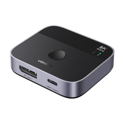 Switch przełącznik DisplayPort USB-C do USB-C - szary UGREEN