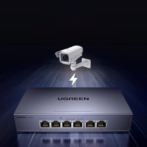 Switch przełącznik sieciowy Ethernet 6-Portowy 1Gb/s z PoE - szary UGREEN