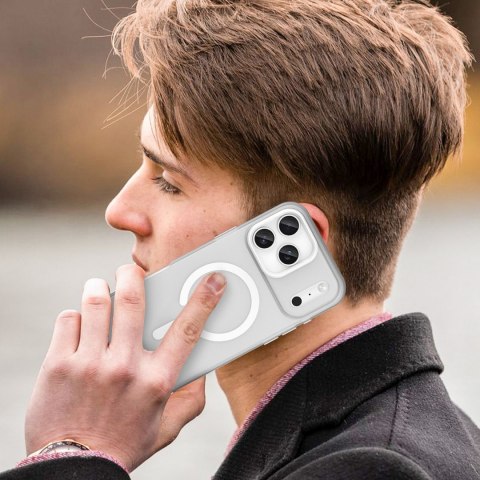 Etui case na iPhone 17 Pro Max Magnetic Abrasive MagSafe - matowe białe HURTEL
