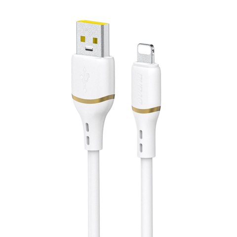 Kabel przewód USB-A - iPhone Lightning w silikonowym oplocie 30W 1m - biały DUDAO