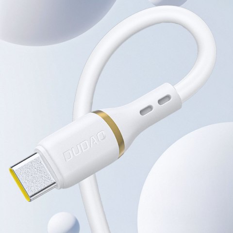 Kabel przewód USB-A - iPhone Lightning w silikonowym oplocie 30W 1m - biały DUDAO
