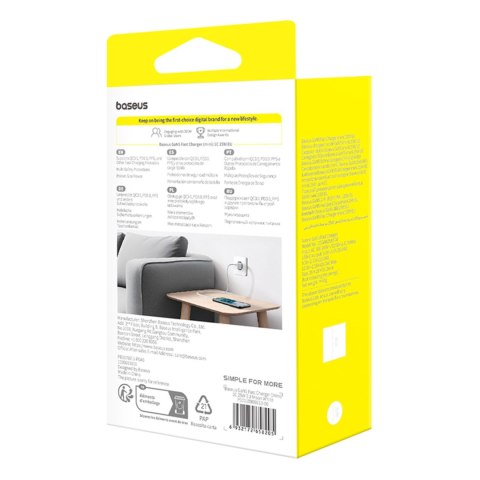 Ładowarka sieciowa USB- C GaN5 25W - biała BASEUS