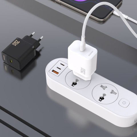 Ładowarka sieciowa USB-C z kablem USB-C GaN PD 25W - czarna DUDAO
