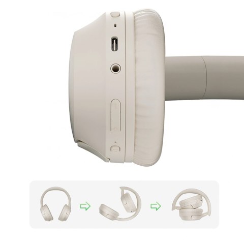 Słuchawki bezprzewodowe nauszne H2 Pro ENC Bluetooth - białe QCY