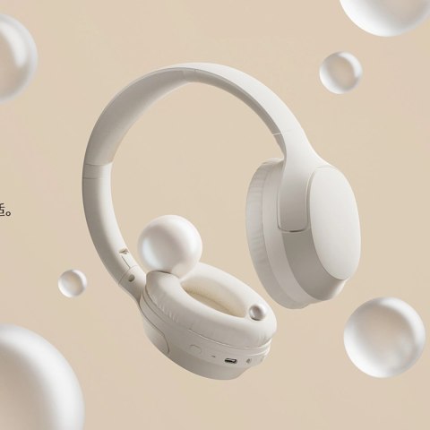 Słuchawki bezprzewodowe nauszne H2 Pro ENC Bluetooth - białe QCY
