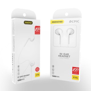 Słuchawki przewodowe douszne X10S mini jack 3.5mm 1.15m - białe DUDAO