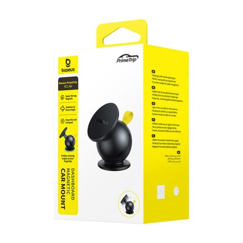 Uchwyt samochodowy magnetyczny do smartfona na deskę PrimeTrip VC1 Air MagSafe - czarny BASEUS