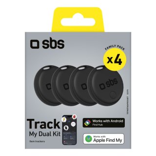 Lokalizator uniwersalny Track My Dual czarny - zestaw 4 szt. SBS